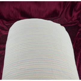 Tessuto turbante a strisce multicolori, color bianco crema, 1 metro